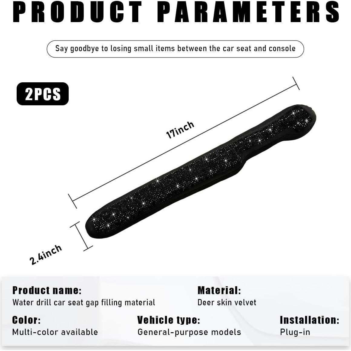 Relleno de Espacio entre Asientos Gasedin 2 Piezas Negro