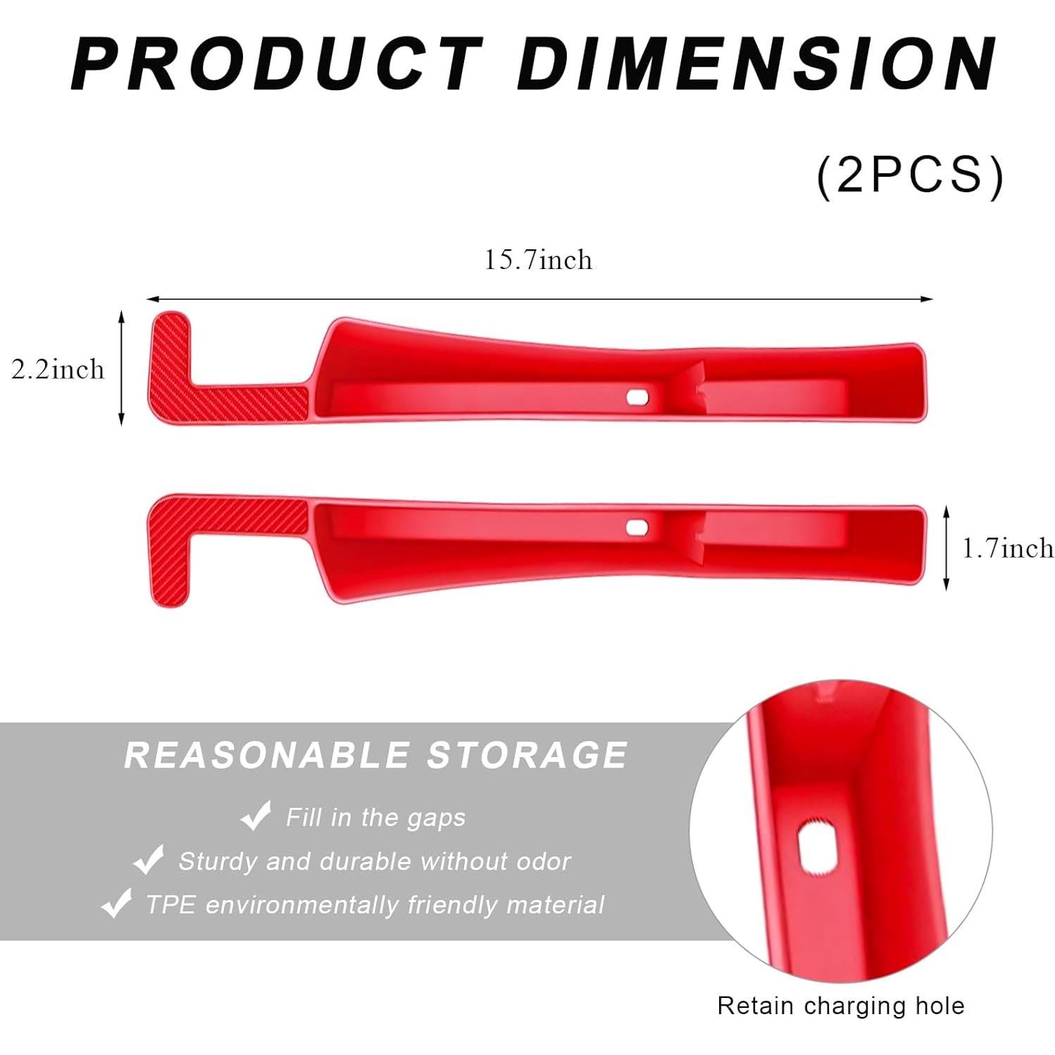 Organizador de Relleno Espacio Asientos Coche SHMZK 2PCS Rojo