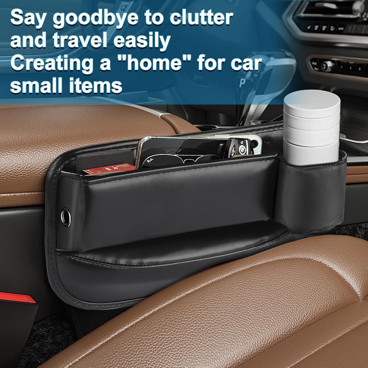 Organizador de Espacio entre Asientos Metmaly - Cuero Negro