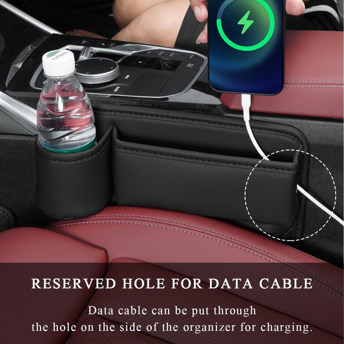 Organizador de Espacio entre Asientos Ohleats - Negro - Con Portavasos