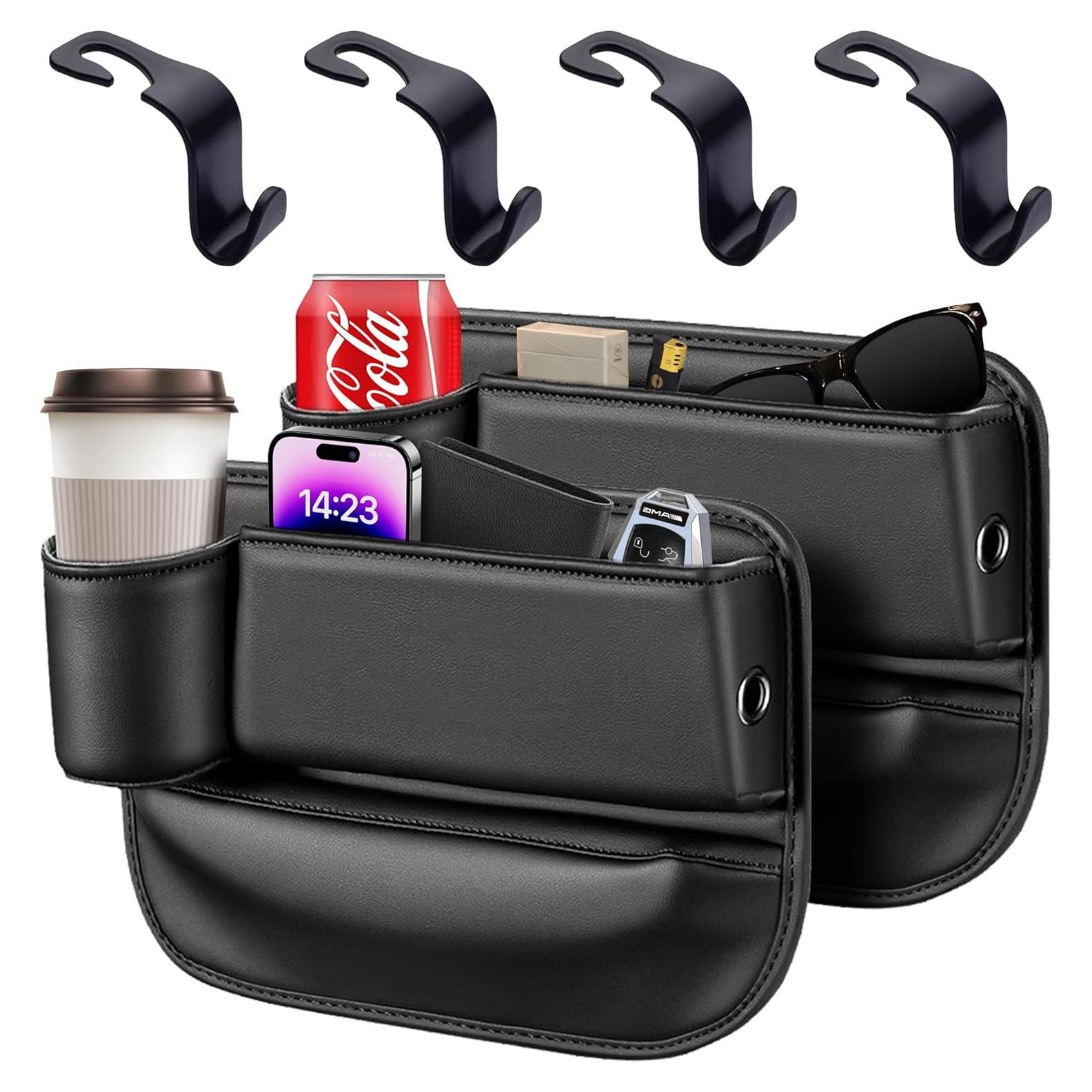 Organizador de Espacio entre Asientos WEAREN de Cuero Premium - Negro