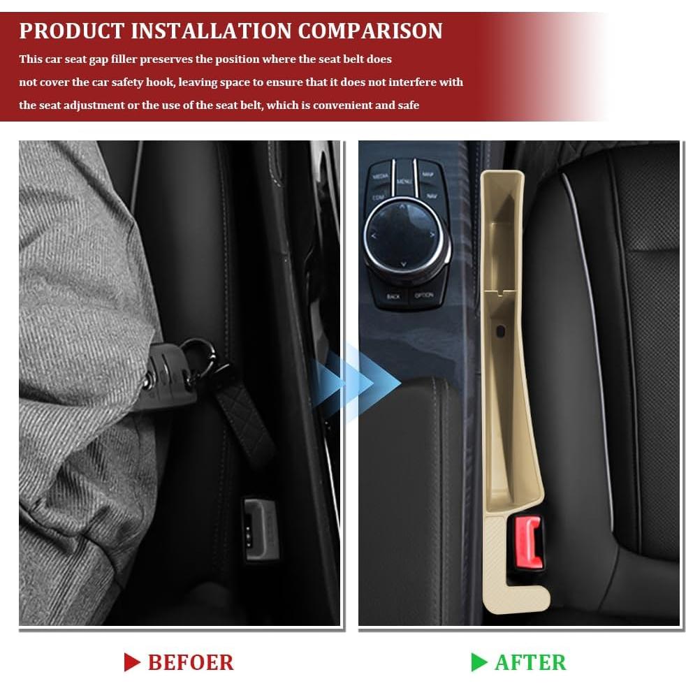 Relleno de Espacio entre Asientos de Coche Lyxheth Beige 2PCS