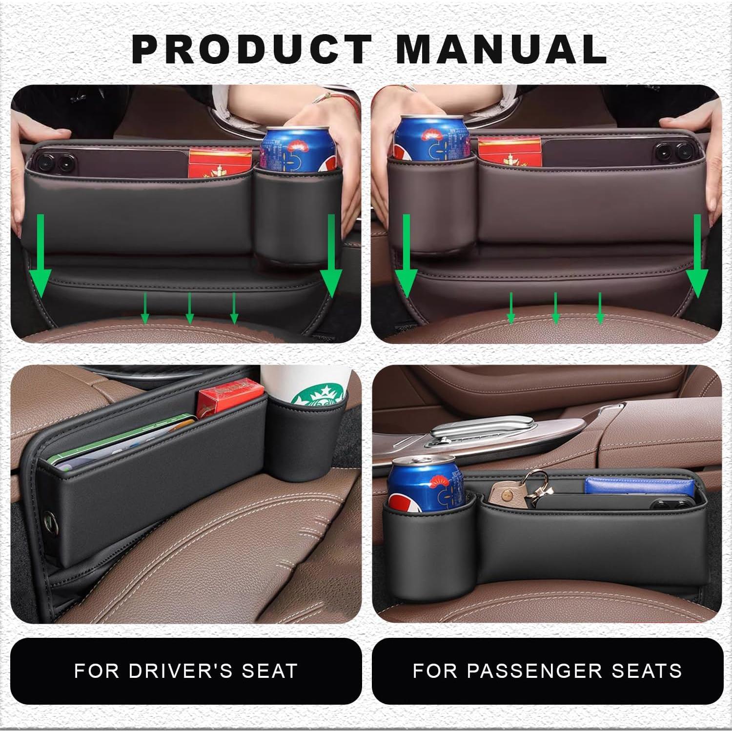 Organizador de Asiento de Coche CONEATI MNE00 Cuero Negro