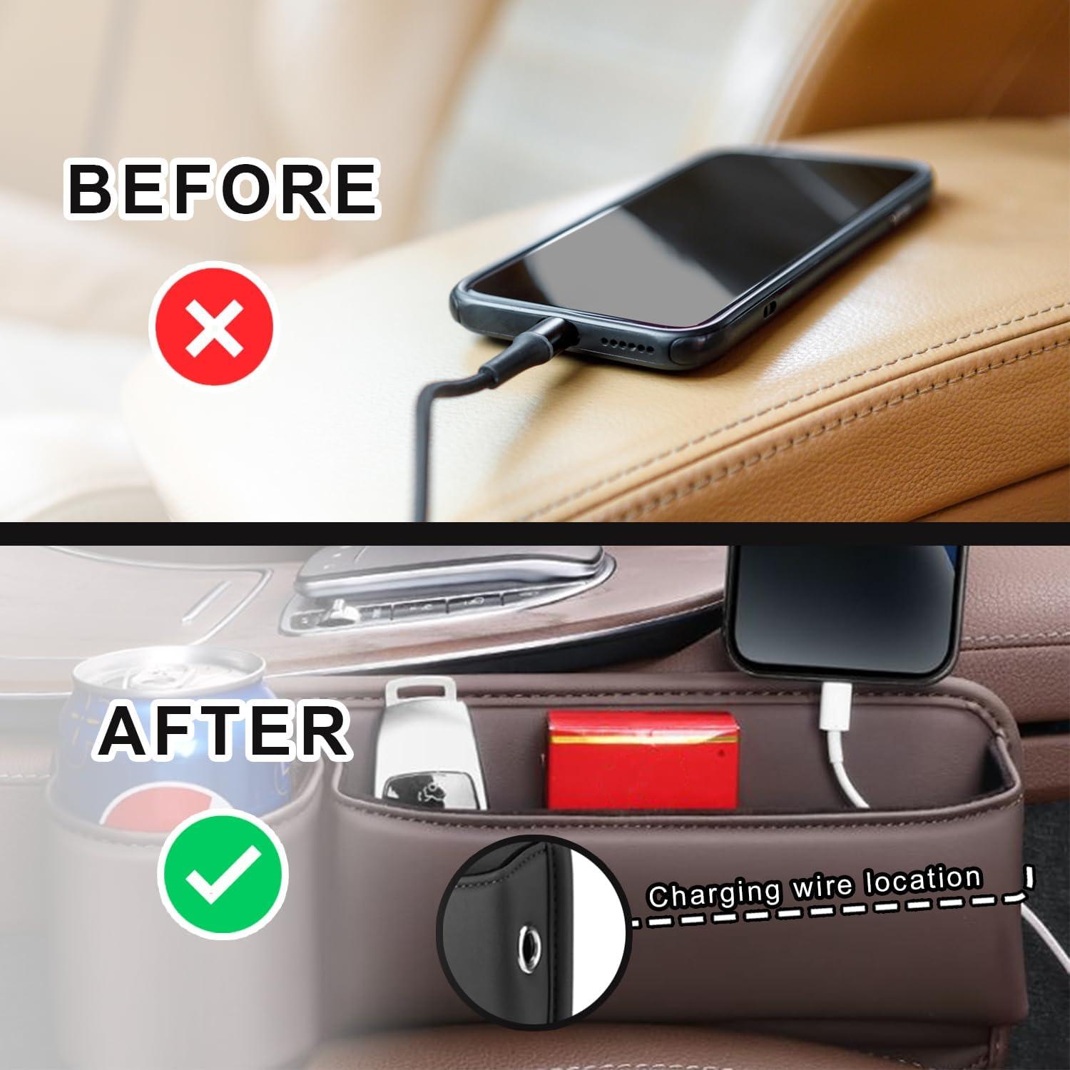 Organizador de Asiento de Coche CONEATI MNE00 Cuero Negro