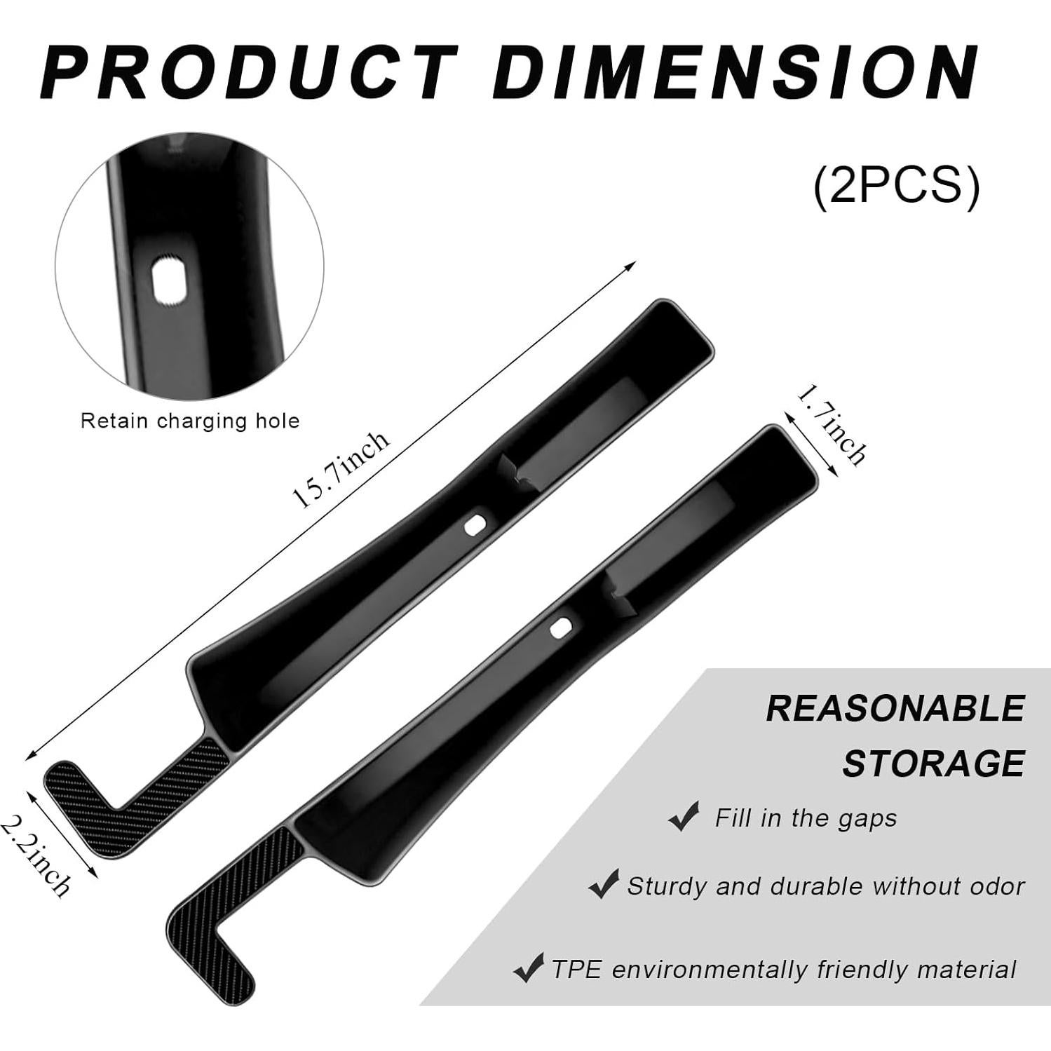 Organizador de Relleno de Espacio entre Asientos FSTURIOS 2 PCS Negro