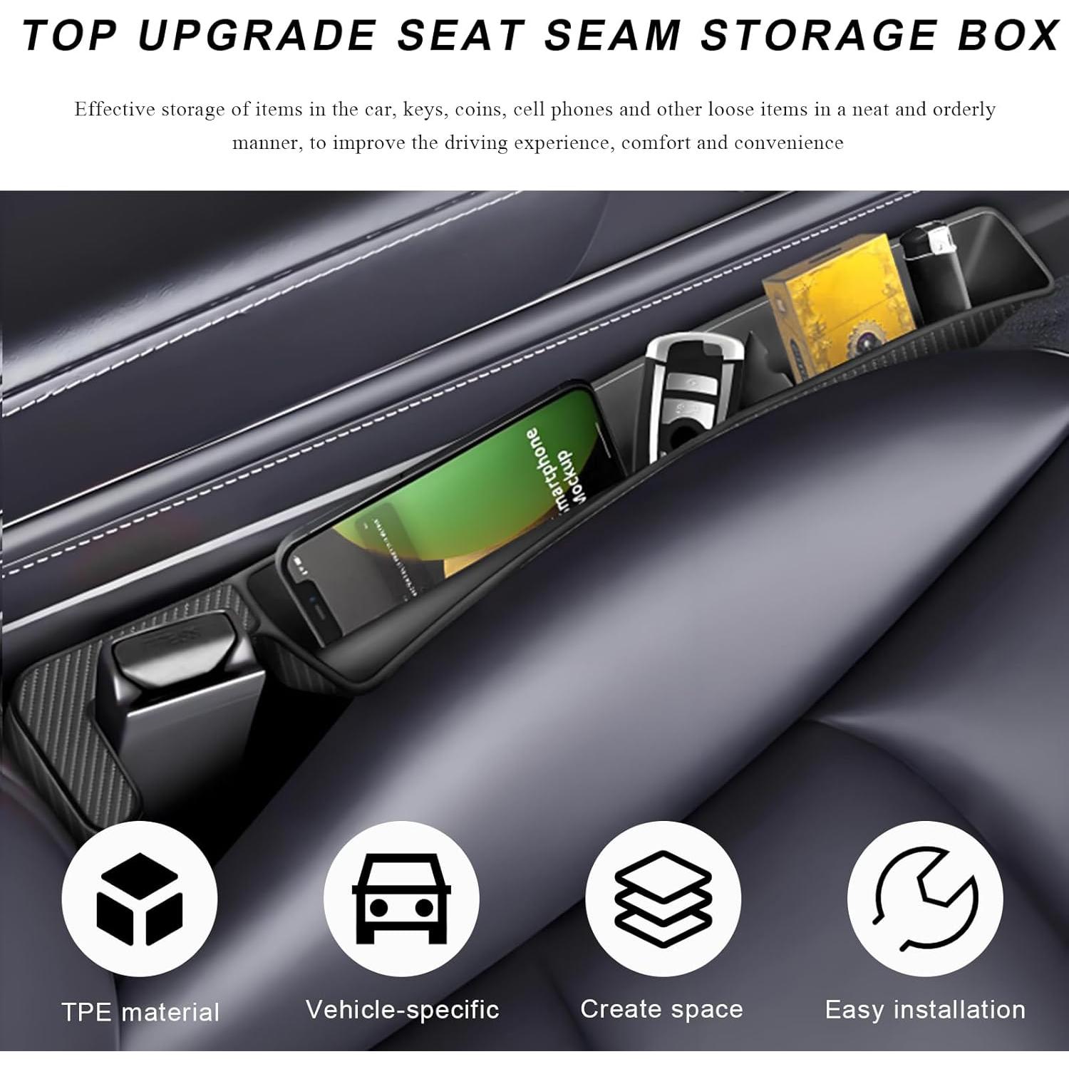 Organizador de Relleno de Espacio entre Asientos FSTURIOS 2 PCS Negro