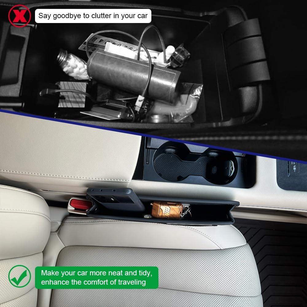 Organizador de Espacio para Asiento de Auto PACLVIO Cuero Negro
