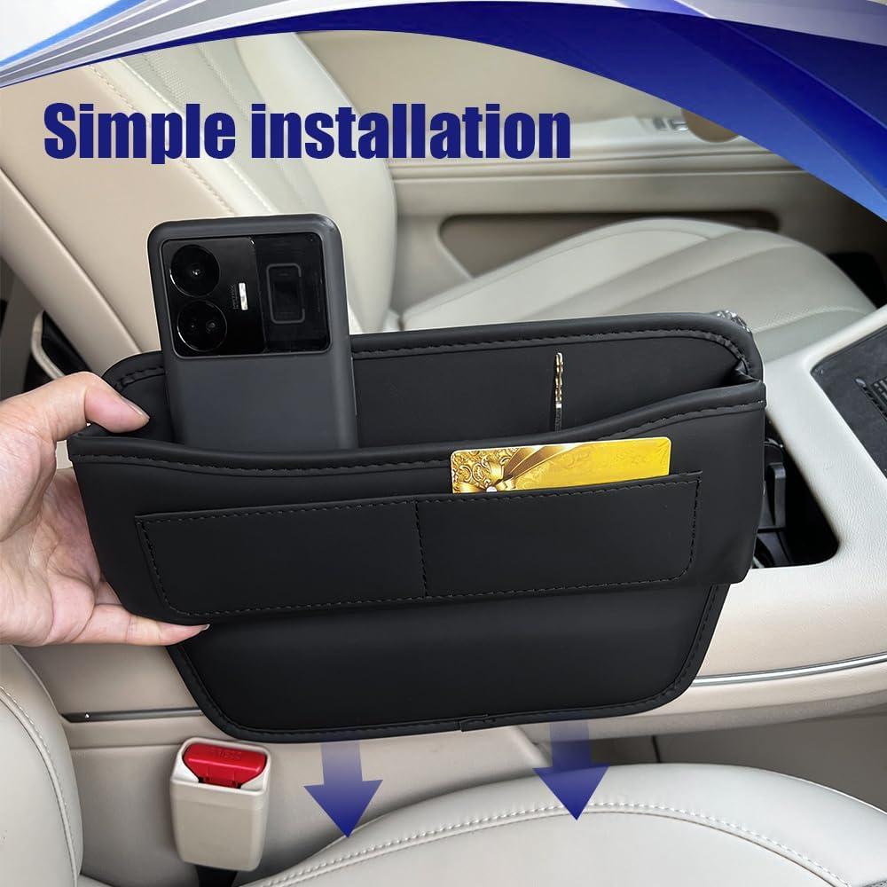 Organizador de Espacio para Asiento de Auto PACLVIO Cuero Negro