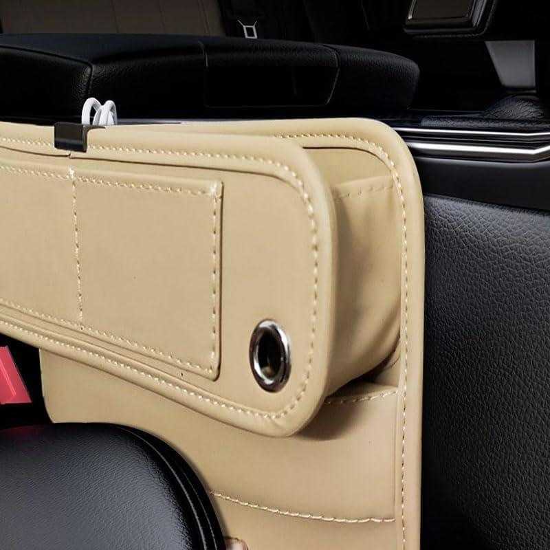 Organizador de Asiento de Coche MVJAA de Cuero Blanco Roto