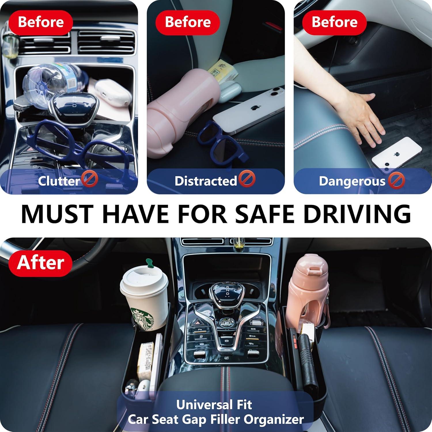 Organizador de Relleno para Hueco de Asiento LELOYMO Negro