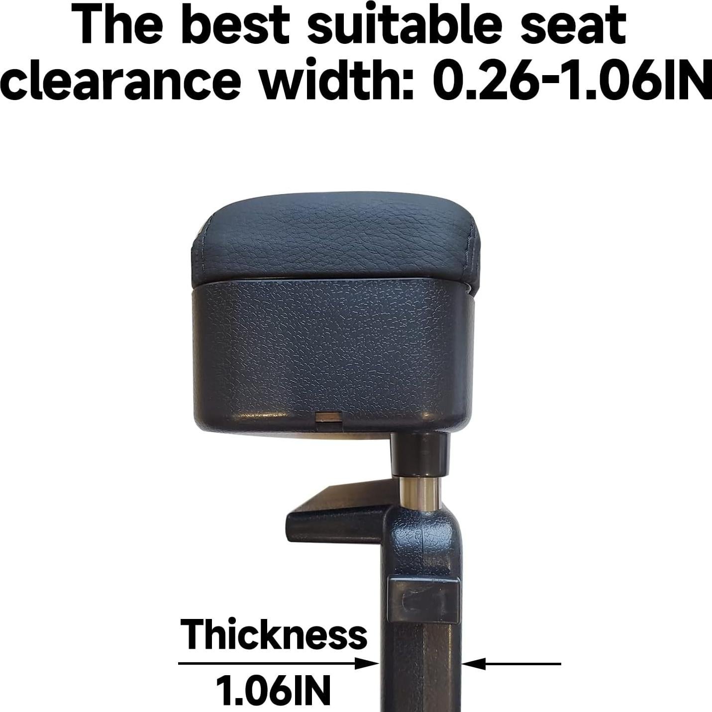 Caja de Almacenamiento para Apoyabrazos Dimeani FS - Ajustable, Negro