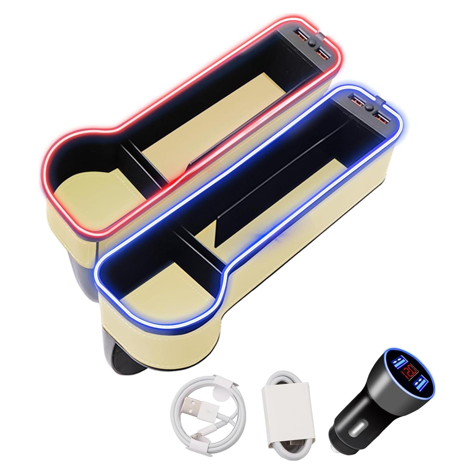 Organizador de Asiento de Coche xiaoniu con LED y USB Beige