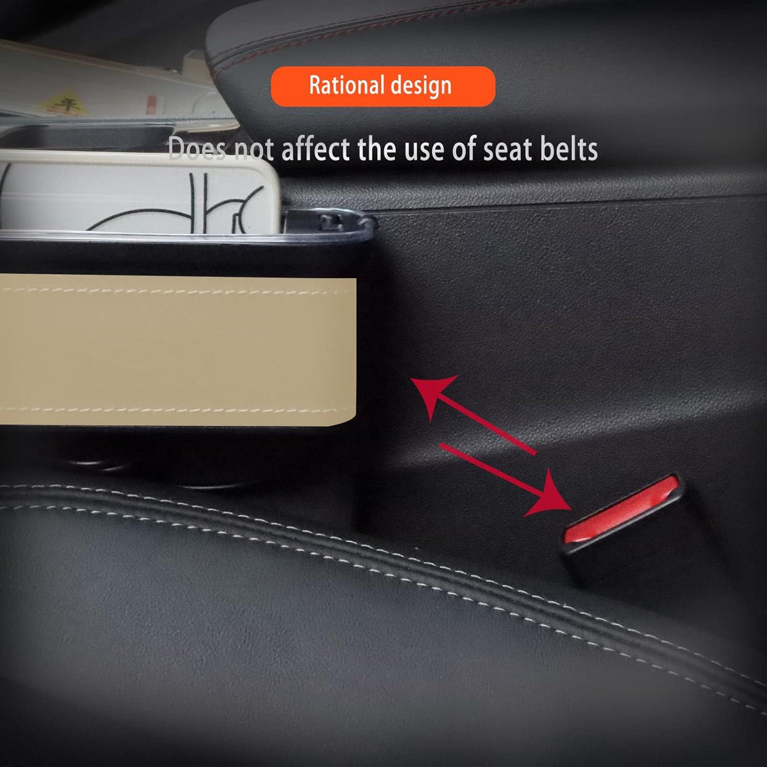 Organizador de Asiento de Coche xiaoniu con LED y USB Beige