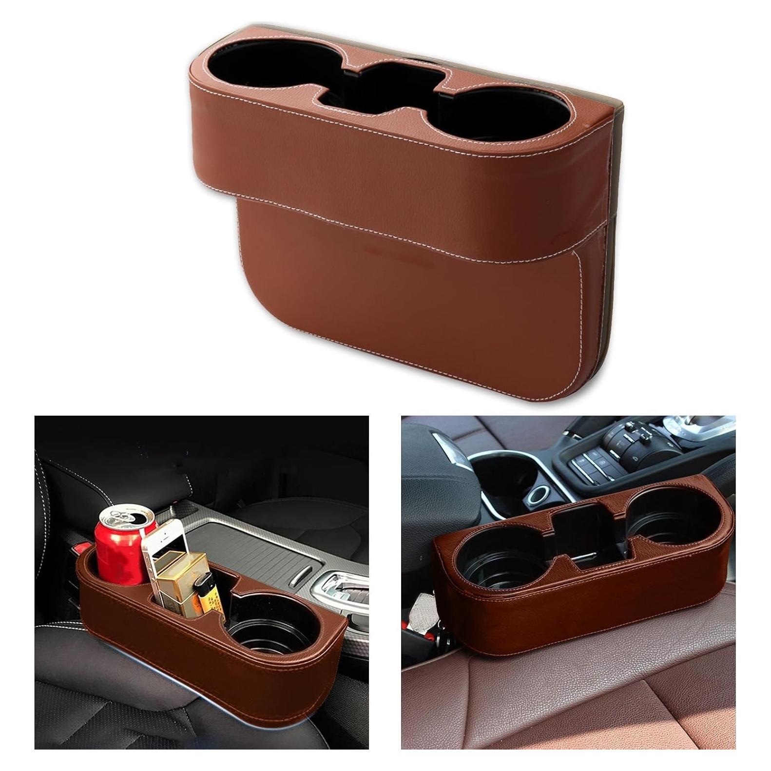Soporte para Taza de Coche Piburth Marrón con Almacenamiento