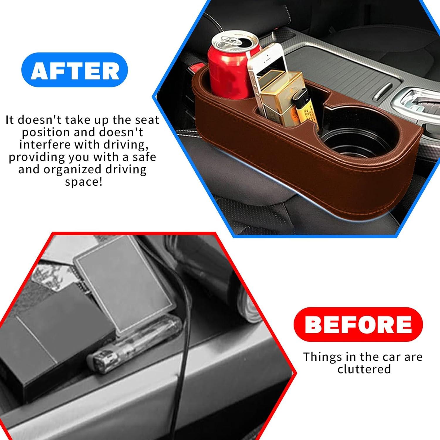 Soporte para Taza de Coche Piburth Marrón con Almacenamiento