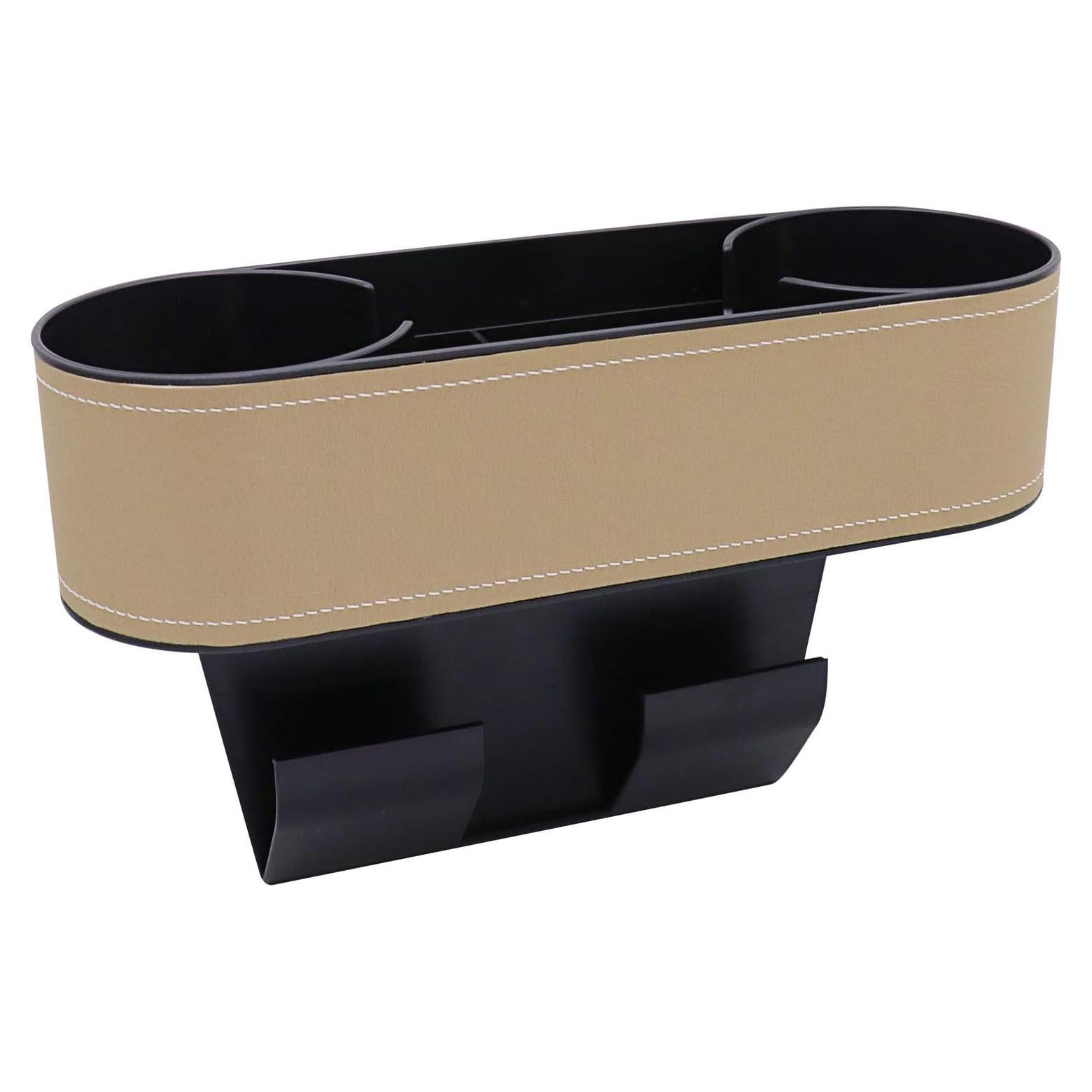 Organizador de Asiento de Coche IOKSCTER Beige con Soporte para Tazas