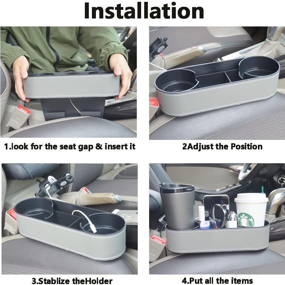 Organizador de Soporte para Tazas de Auto BTEXPECT Gris Claro