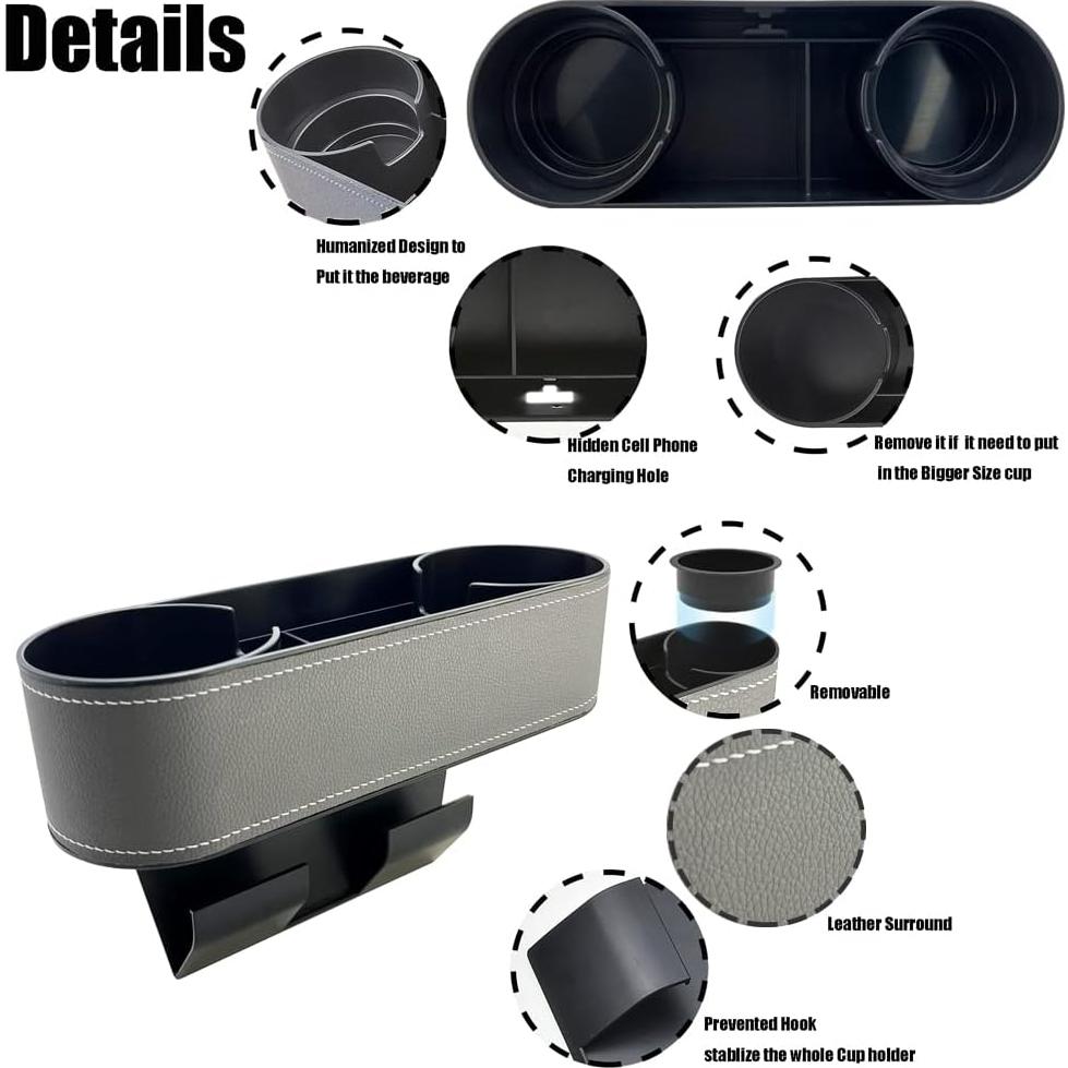 Organizador de Soporte para Tazas de Auto BTEXPECT Gris Claro