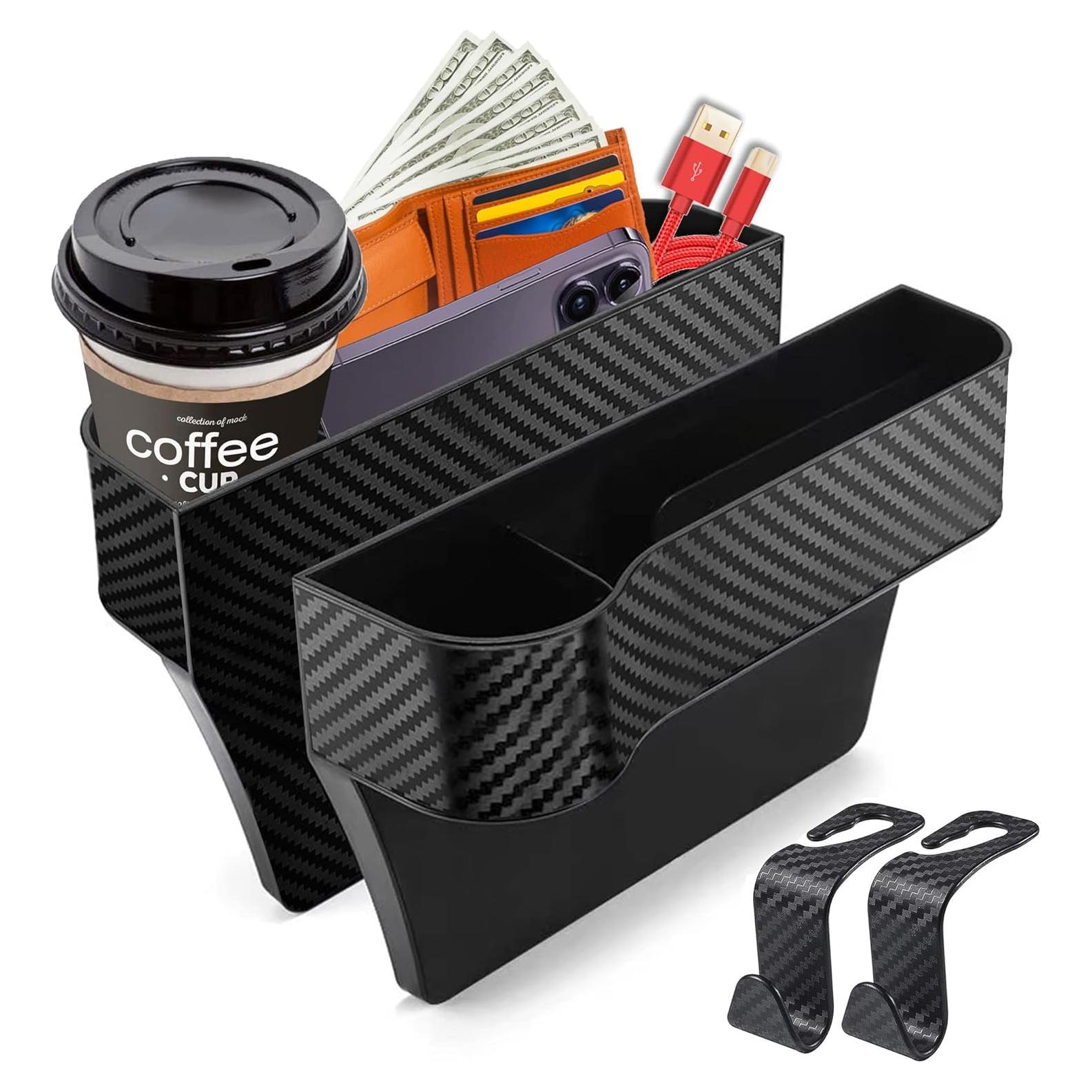 Organizador de Espacio entre Asientos de Coche KUKEO Negro