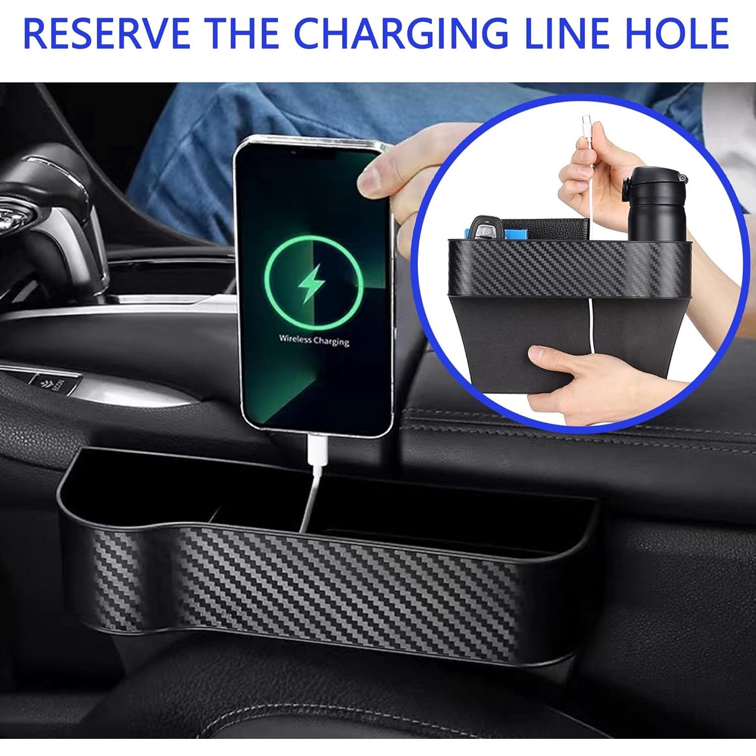 Organizador de Espacio entre Asientos de Coche KUKEO Negro