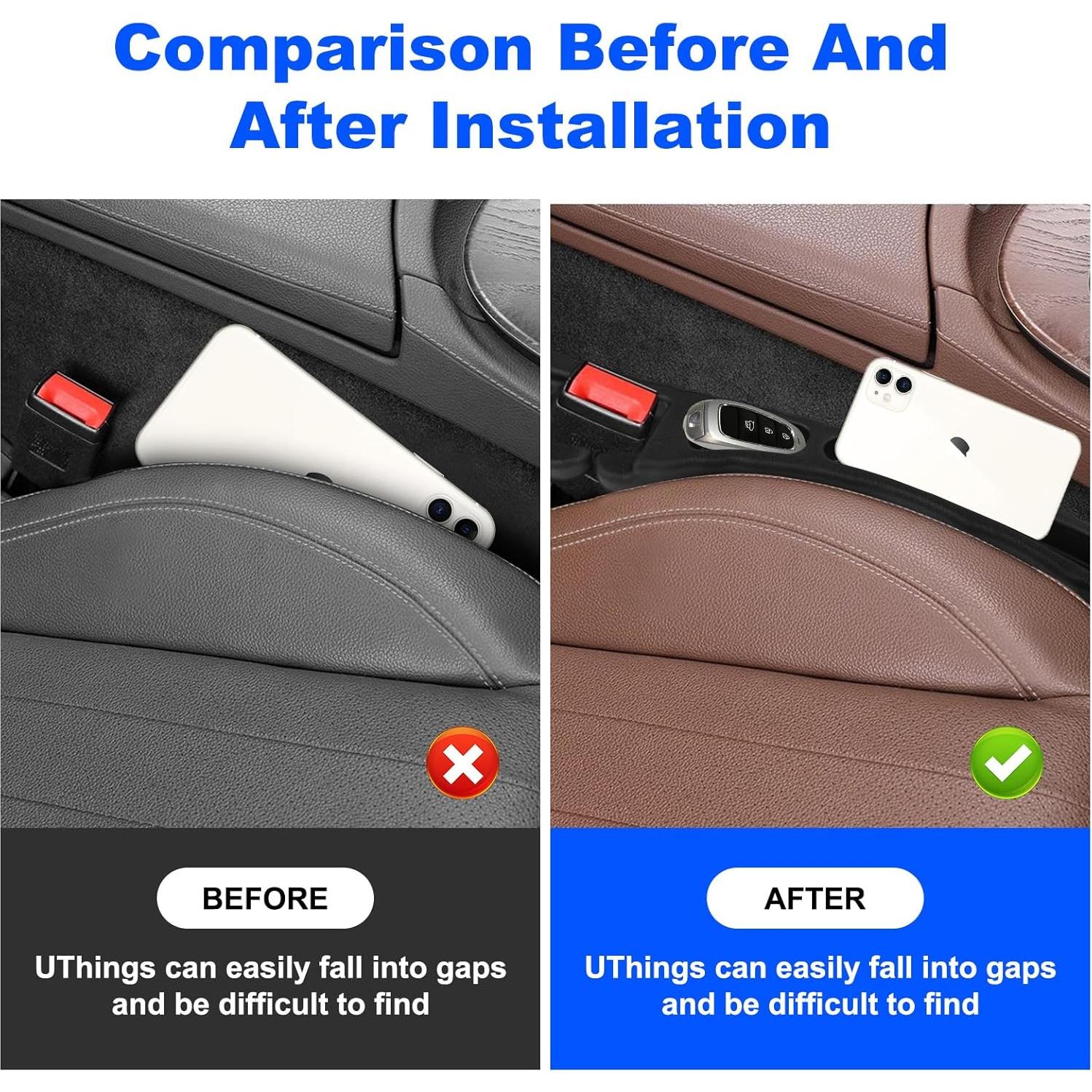 Relleno Espacio Asientos Coche Pinsit 2 Piezas Cuero PU