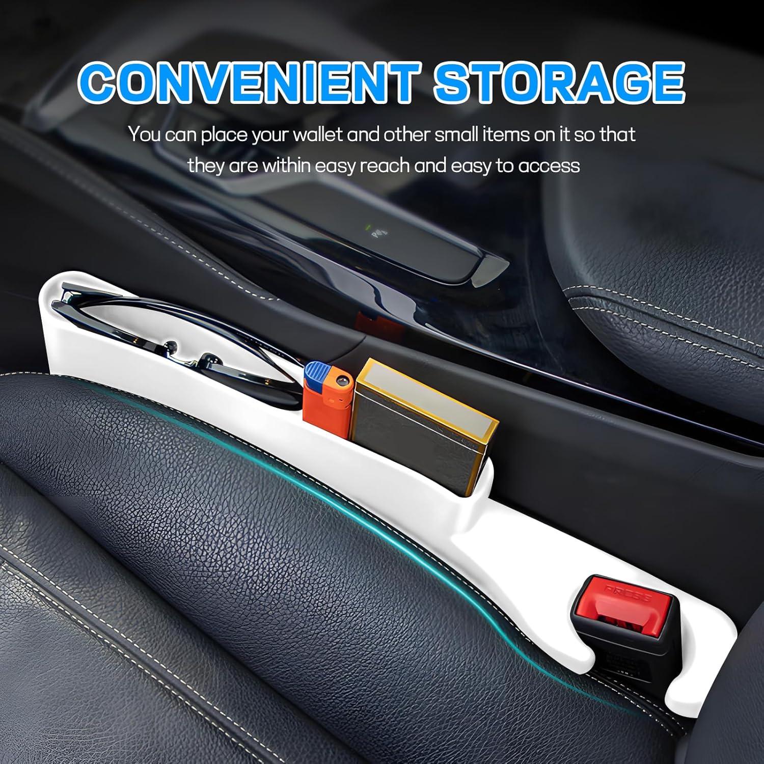 Organizador de Relleno Espacio Asientos Coche Hovom 2 Piezas Blanco