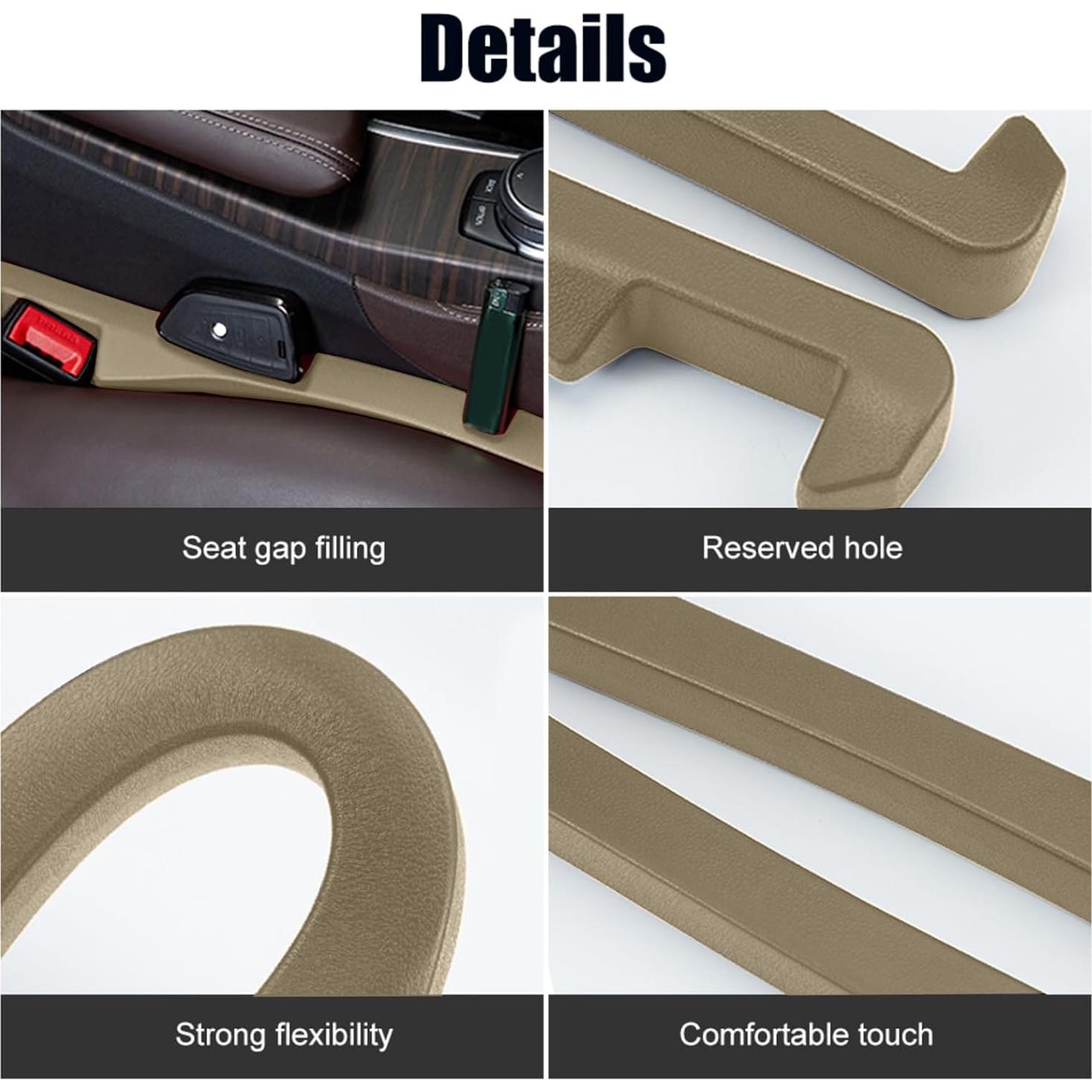 Relleno para Espacio entre Asientos Auto GRABIIFY 2pcs Crema