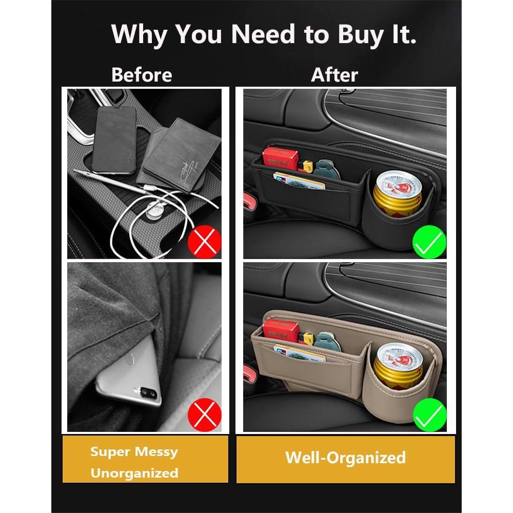 Organizador de Espacio entre Asientos Suflywe - 2 Piezas Negro