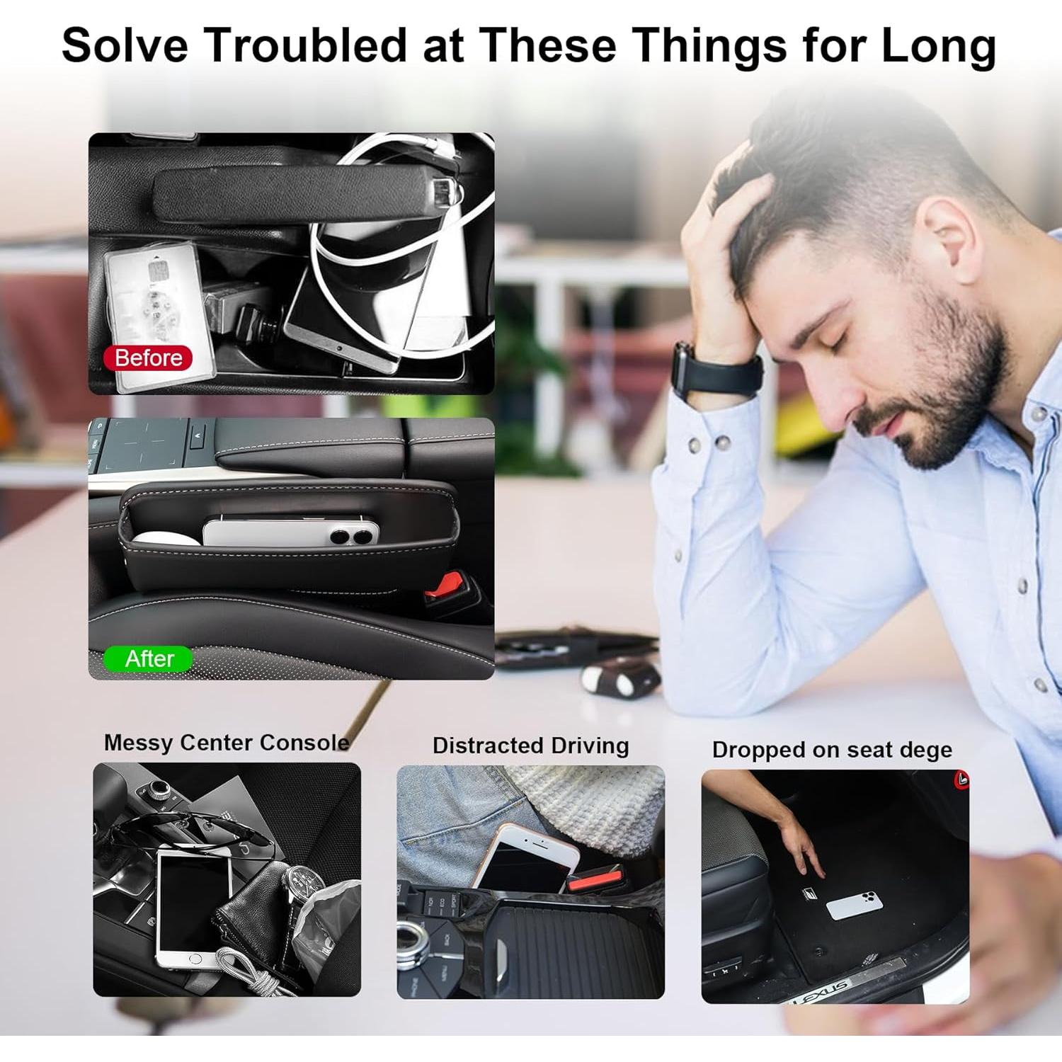 Relleno Organizador Espacio Asientos Auto Alpmosn - Negro