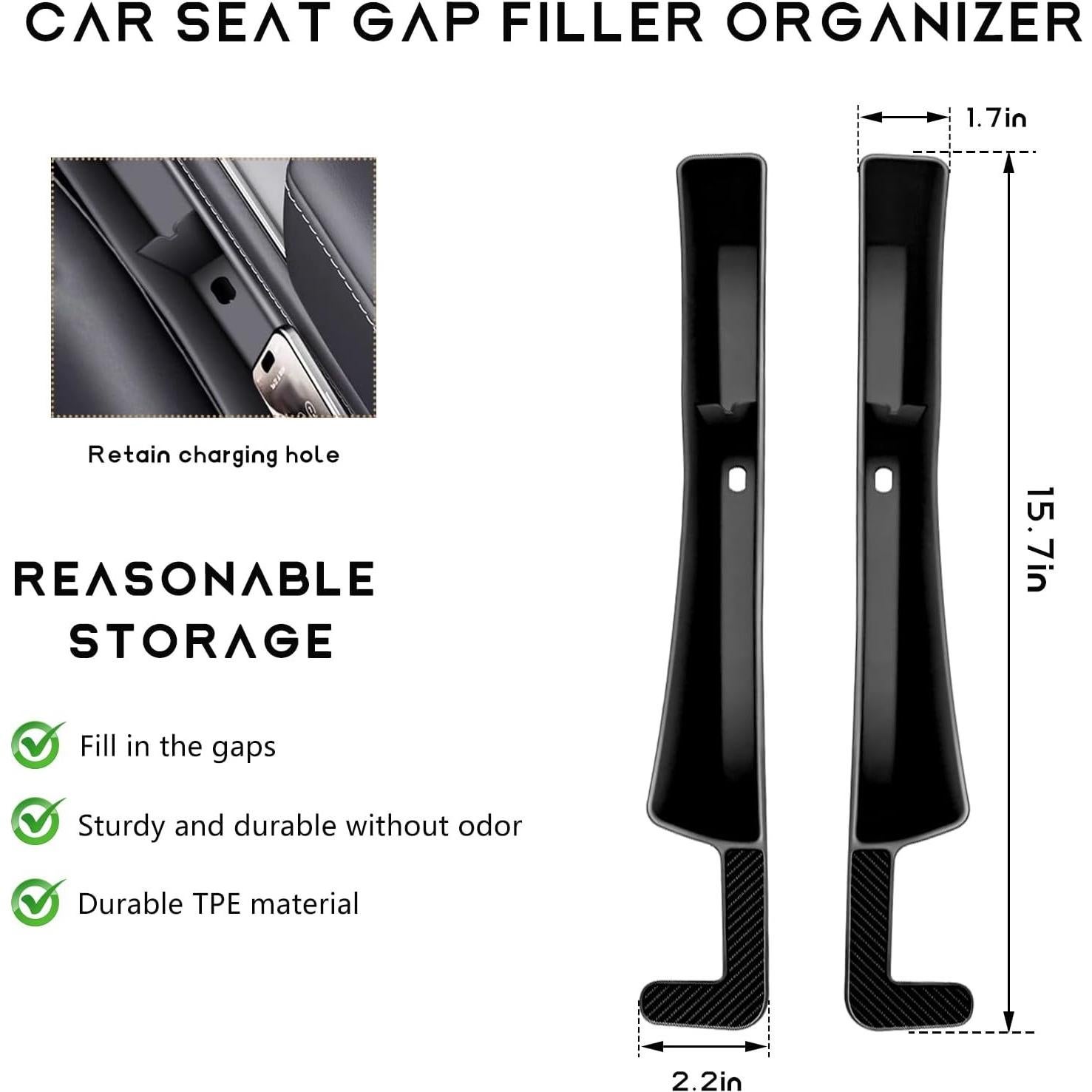 Organizador de Relleno Espacio Asientos Coche NYTKL 2PCS Negro