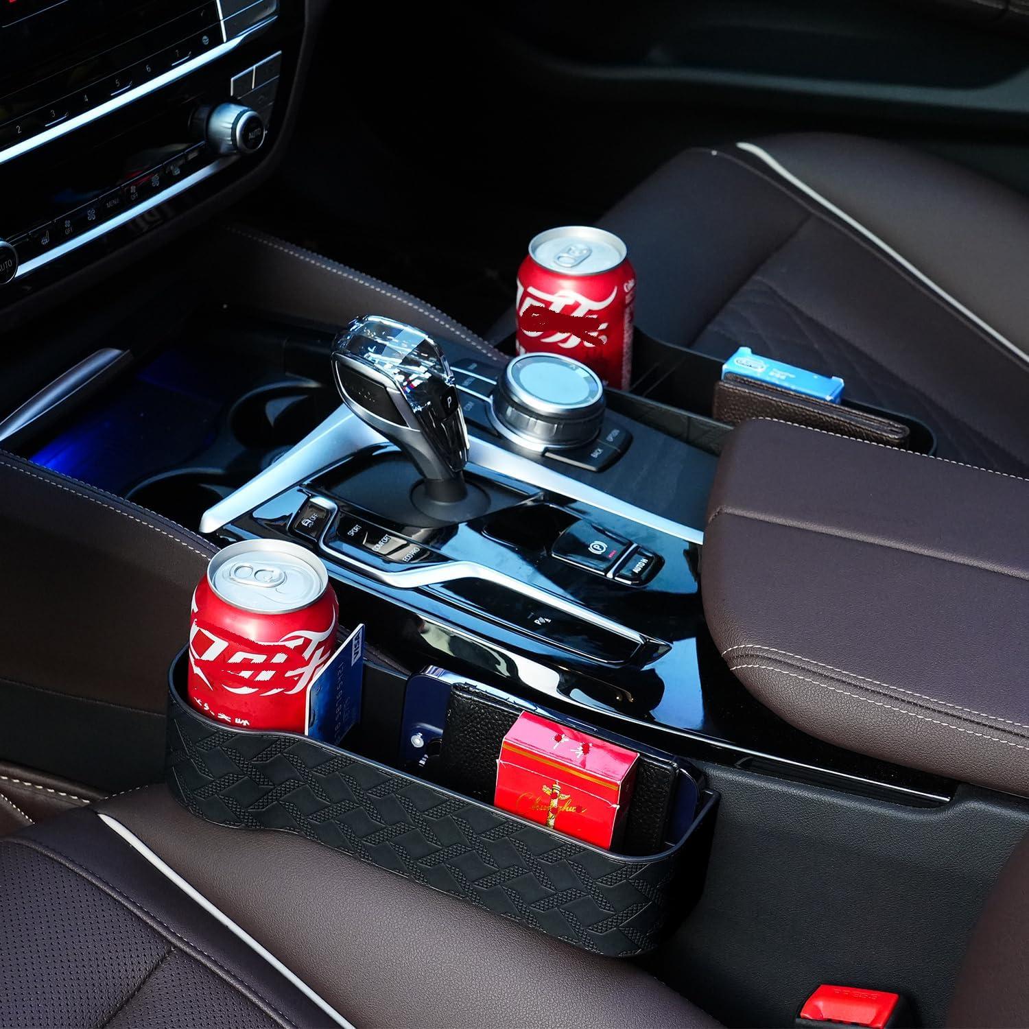 Organizador de Espacio entre Asientos Yuuaao - 2 Piezas Cuero Negro