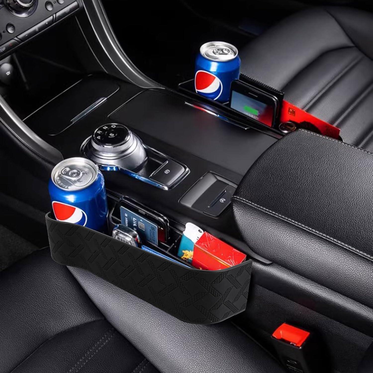 Organizador de Espacio entre Asientos Yuuaao - 2 Piezas Cuero Negro