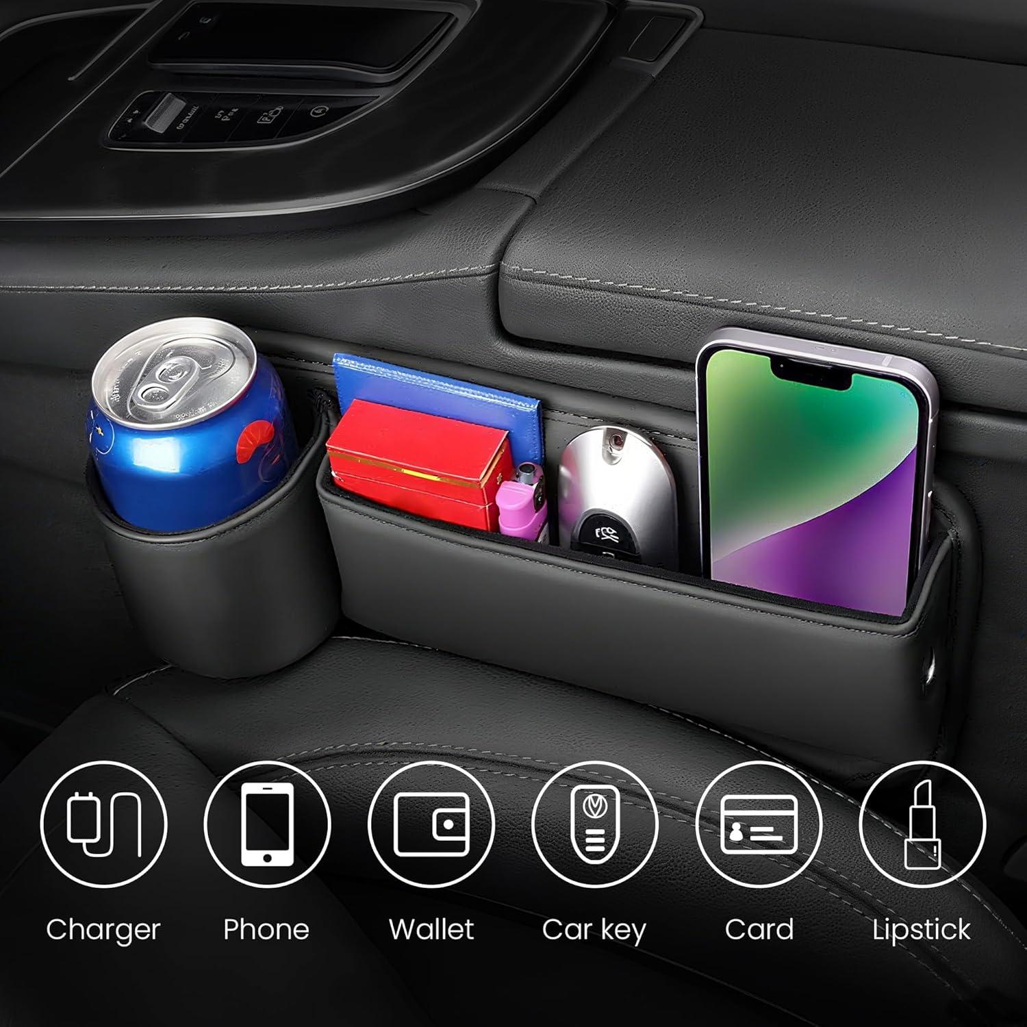 Organizador de Auto NYEONHRT Cuero Marrón Ajuste Universal