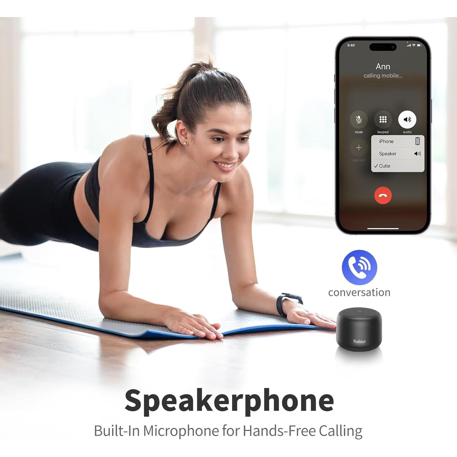 Altavoz Bluetooth Portátil Bobtot Cutie Impermeable 20h Negro