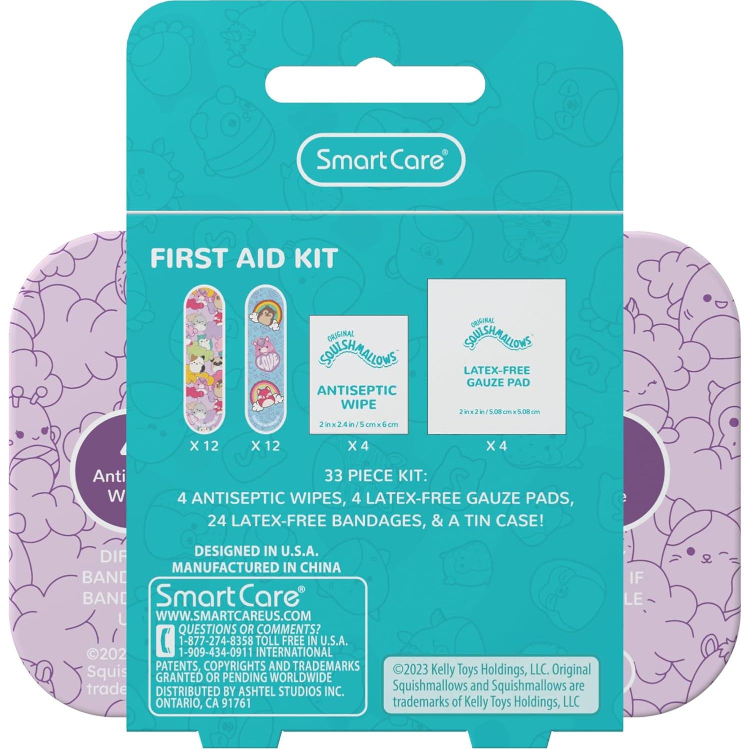 Kit de Primeros Auxilios Squishmallow 33PC con Curitas y Toallitas