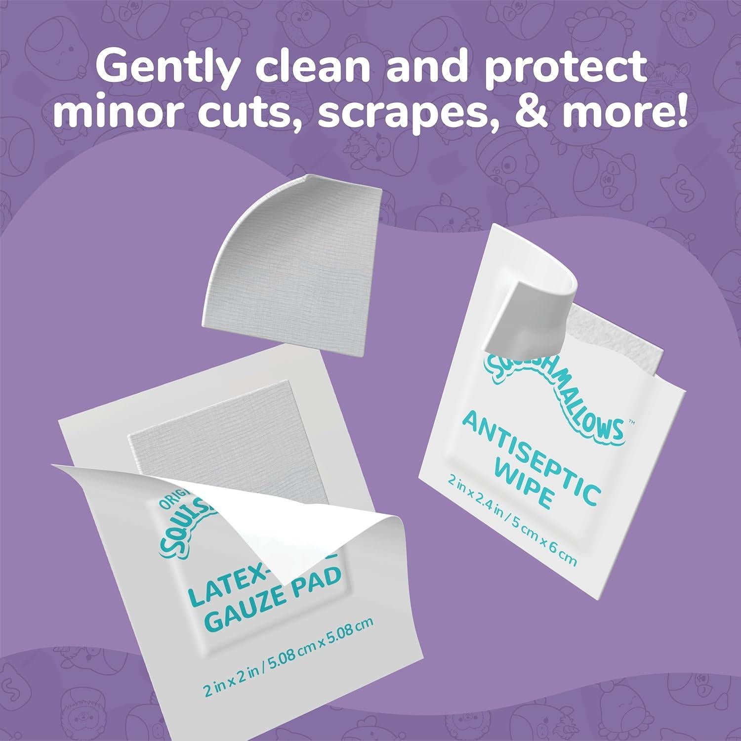 Kit de Primeros Auxilios Squishmallow 33PC con Curitas y Toallitas