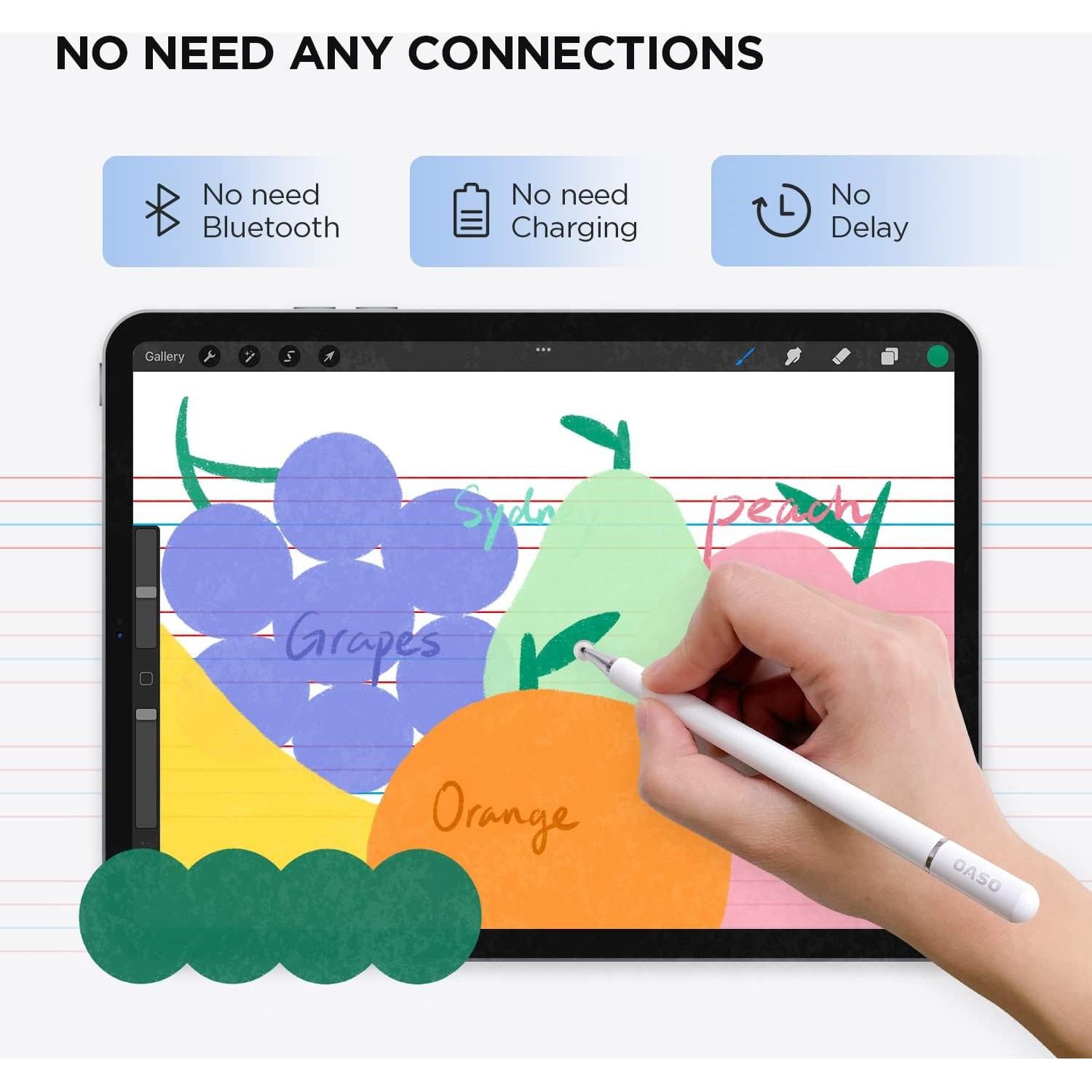 Bolígrafo Estilógrafo OASO Negro para Pantallas Táctiles