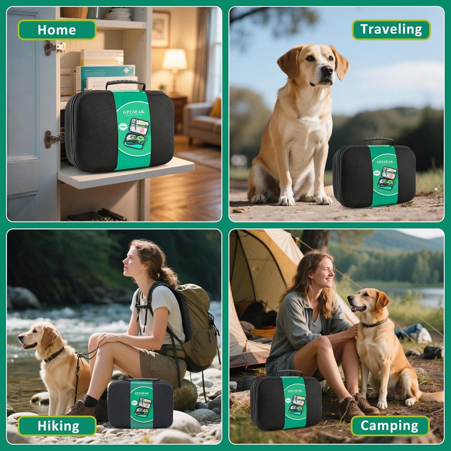 Kit de Primeros Auxilios para Mascotas GPUSFAK Verde 106 Piezas