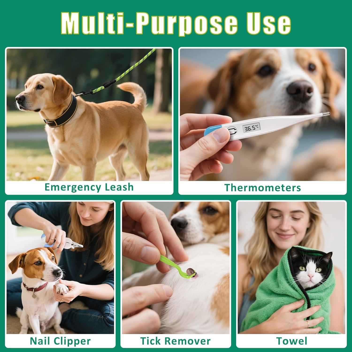 Kit de Primeros Auxilios para Mascotas GPUSFAK Verde 106 Piezas