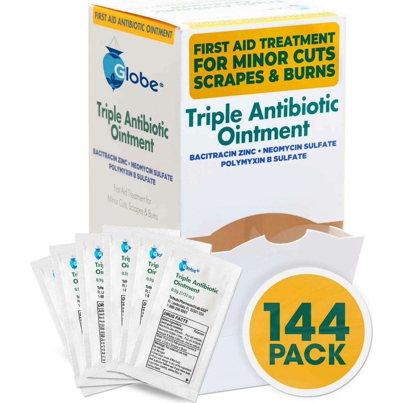 Ungüento Antibiótico Triple Globe 0.9g - Paquete de 144
