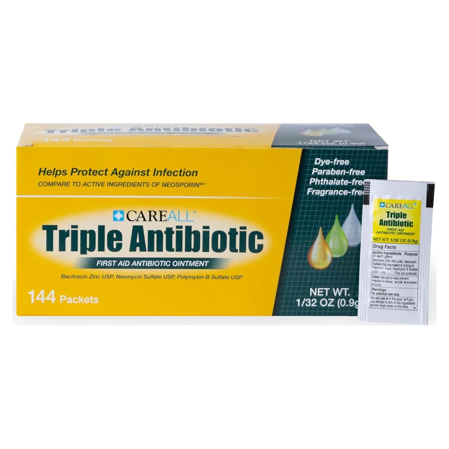 Ungüento Antibiótico Triple CareAll 0.9g - Paquete de 144