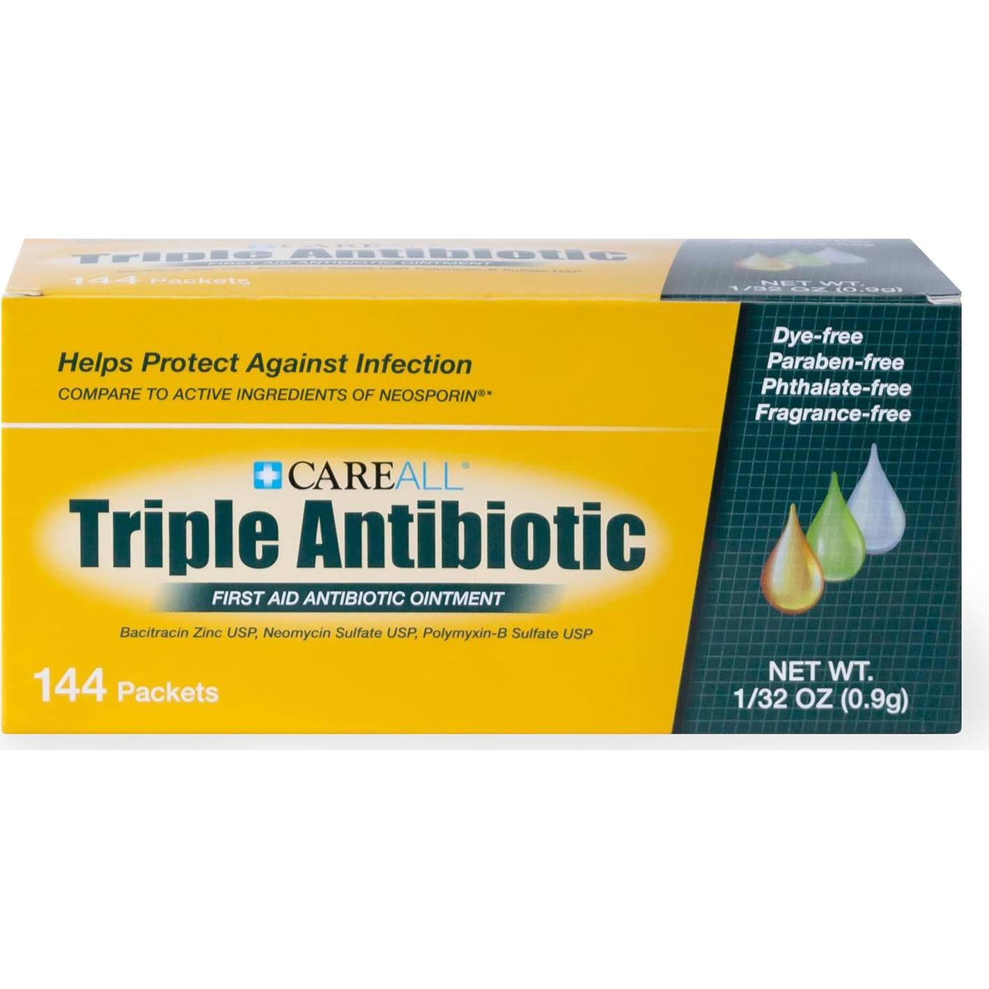 Ungüento Antibiótico Triple CareAll 0.9g - Paquete de 144