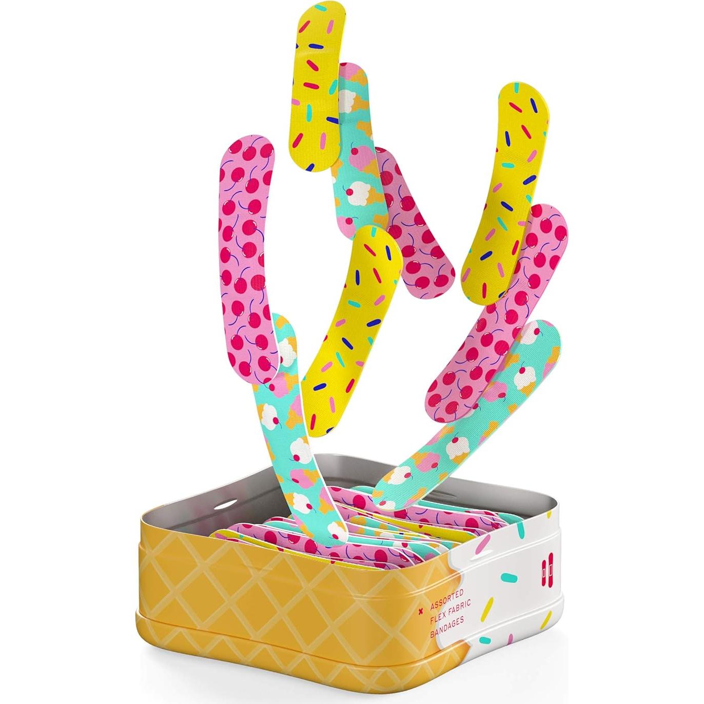 Tiras Adhesivas Welly de Tela Flexible - 48 Unidades - Patrones Divertidos