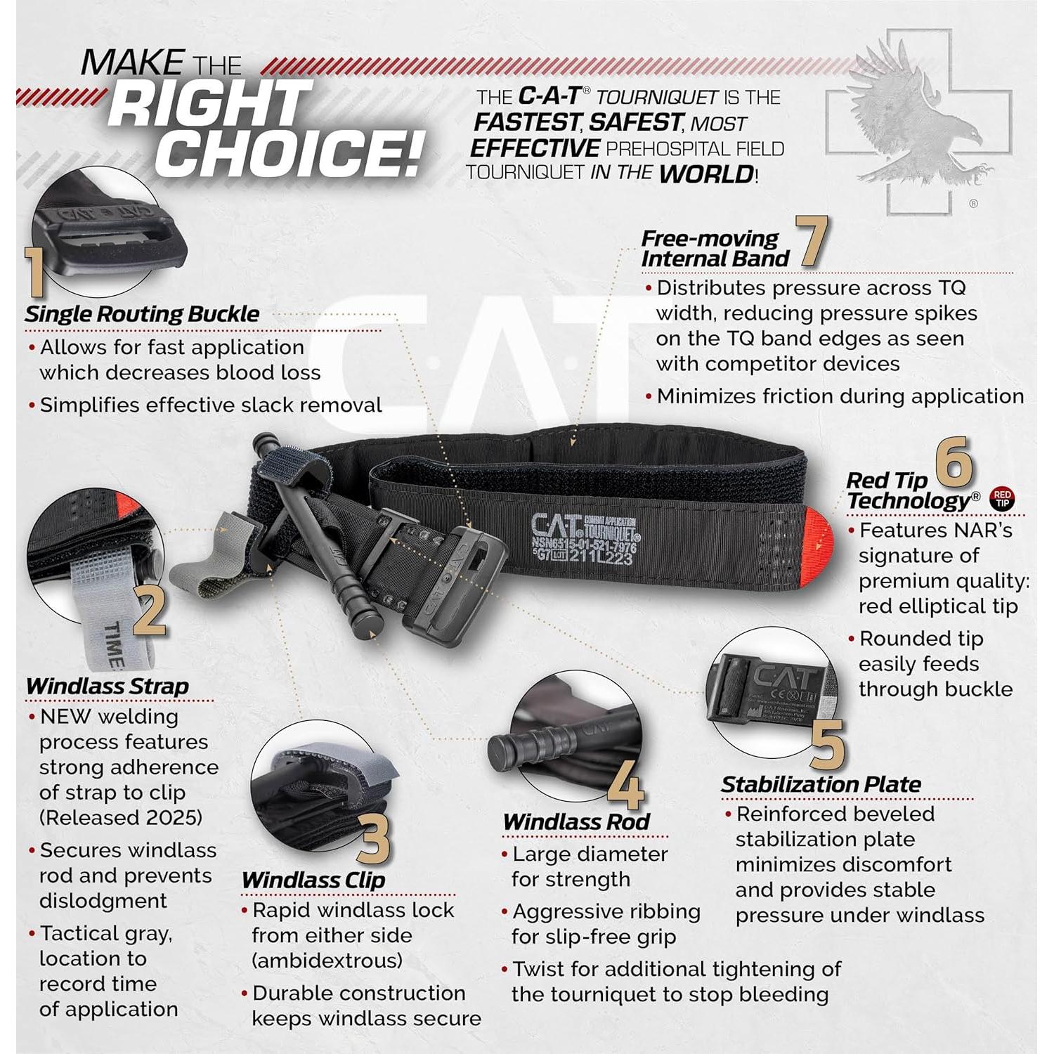 Torniquete C-A-T Gen 7 North American Rescue Negro 30-0001