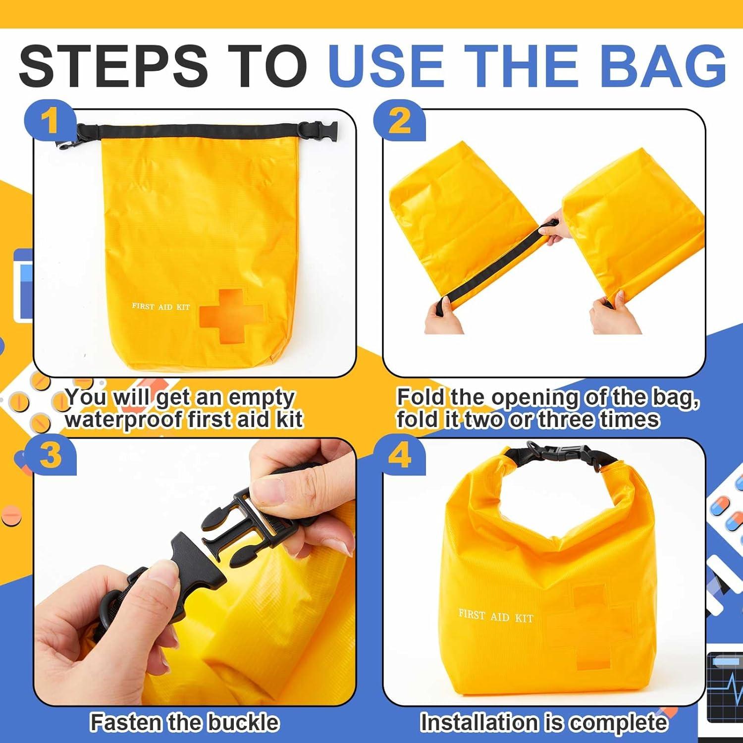 Paquete de 2 Bolsas Vacías Impermeables para Primeros Auxilios