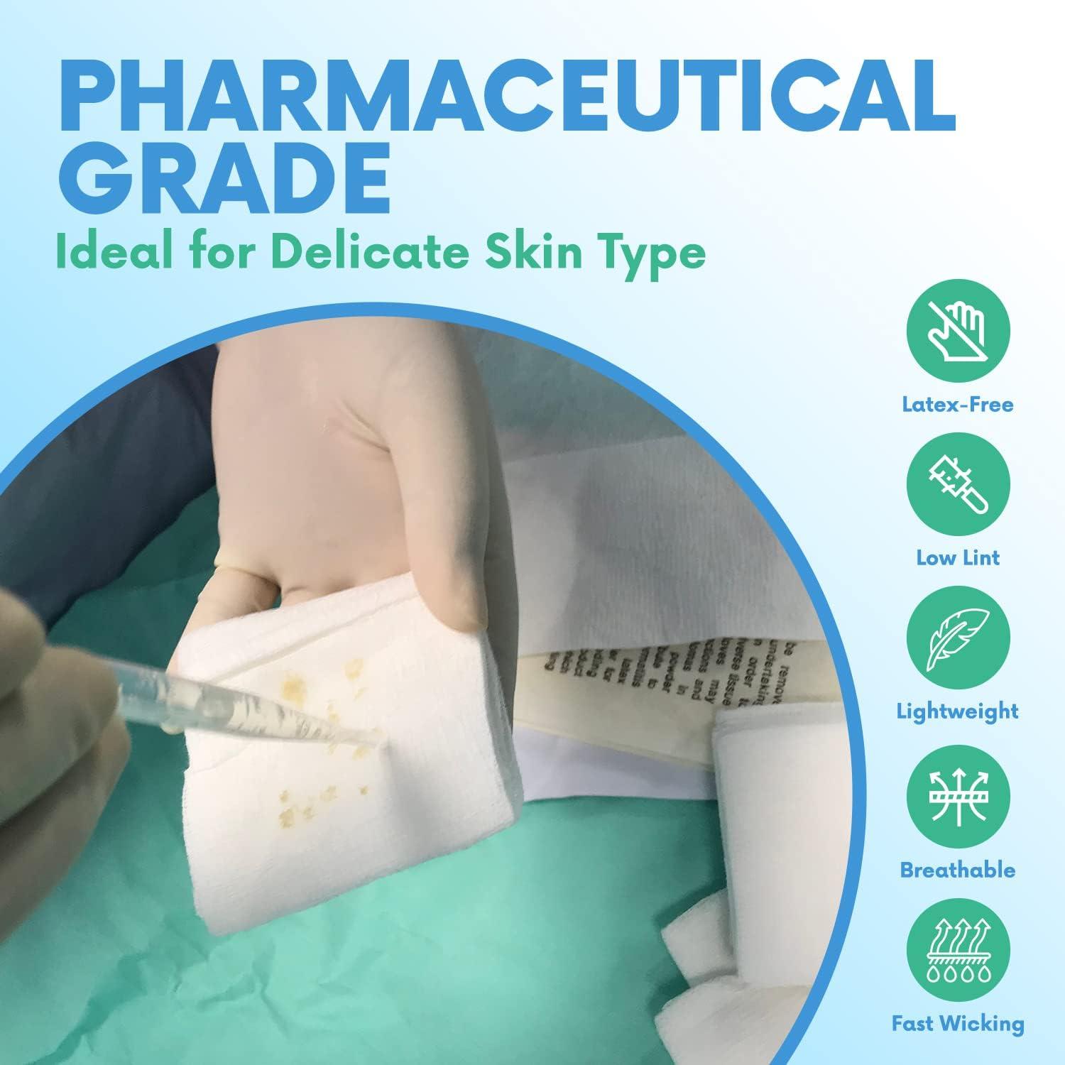 Esponjas de Gasa HEALQU 5x5cm - Paquete de 200, 4 Capas