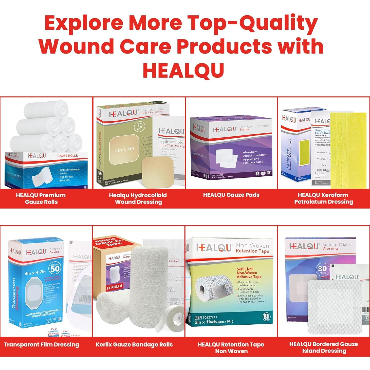 Esponjas de Gasa HEALQU 5x5cm - Paquete de 200, 4 Capas