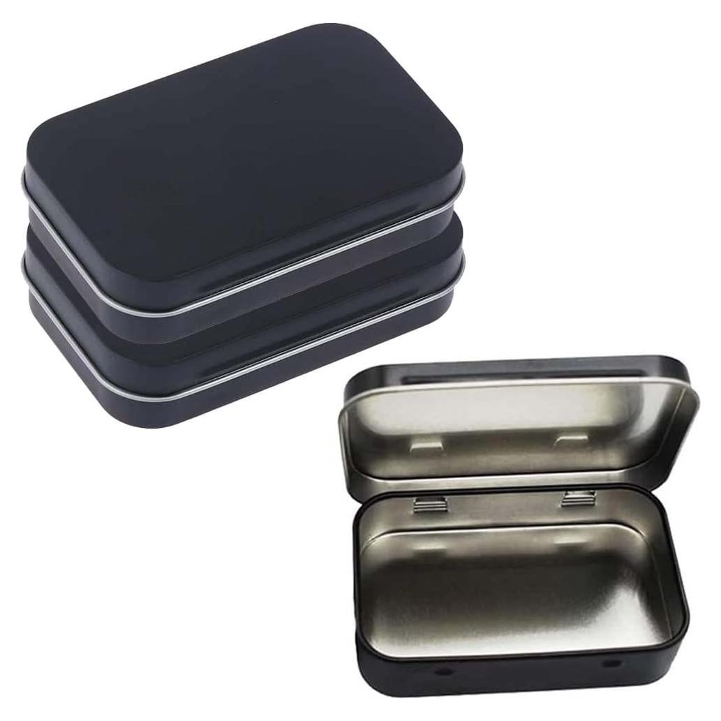 Caja Rectangular Negra Vacía AKOAK 3 Pcs 9.5x6x2 cm para Almacenamiento