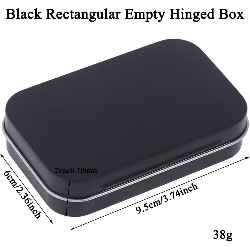 Caja Rectangular Negra Vacía AKOAK 3 Pcs 9.5x6x2 cm para Almacenamiento