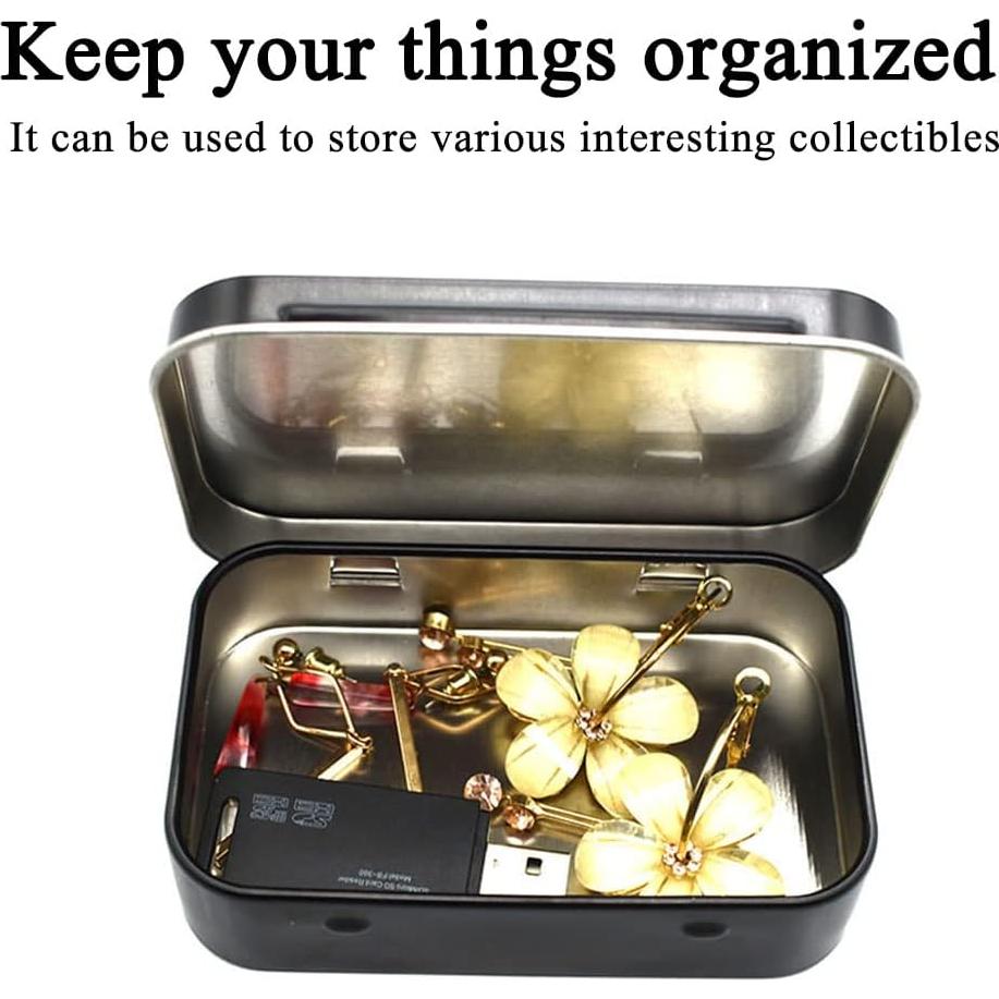 Caja Rectangular Negra Vacía AKOAK 3 Pcs 9.5x6x2 cm para Almacenamiento